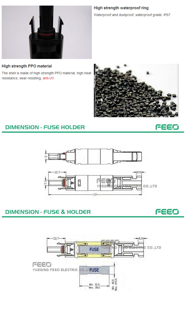 Low Voltage Fuse Types of Solar Mc4 Water Heater Thermal Fuse 4A 250V