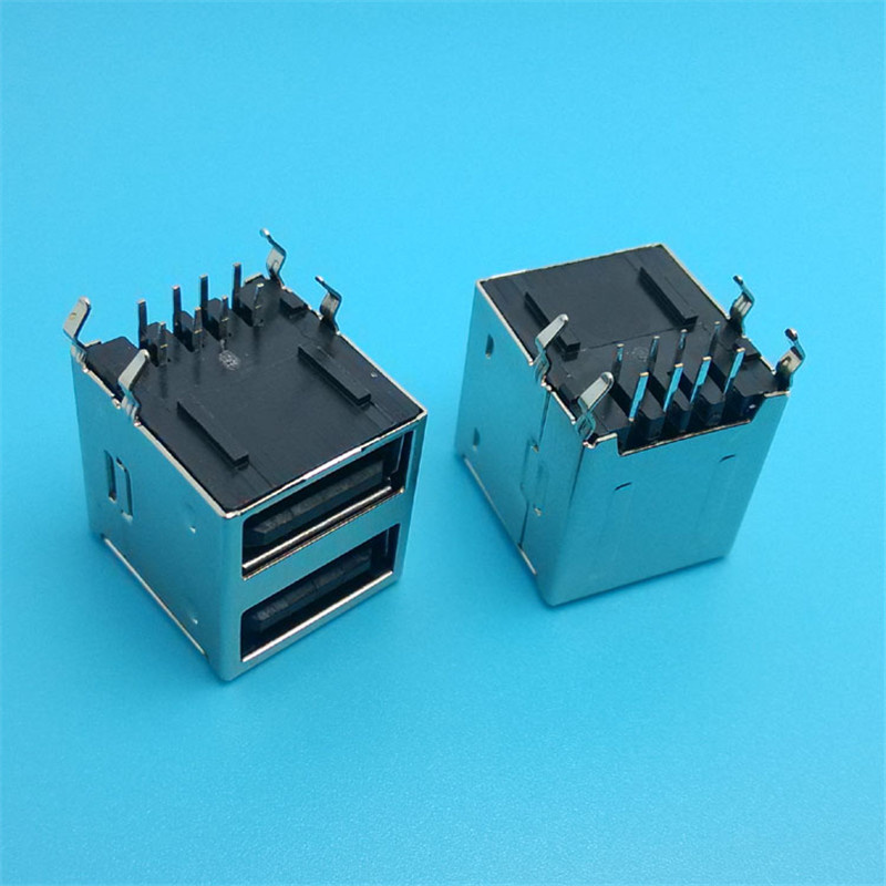 PBT Black plastic multi-ports 8p dual usb connector