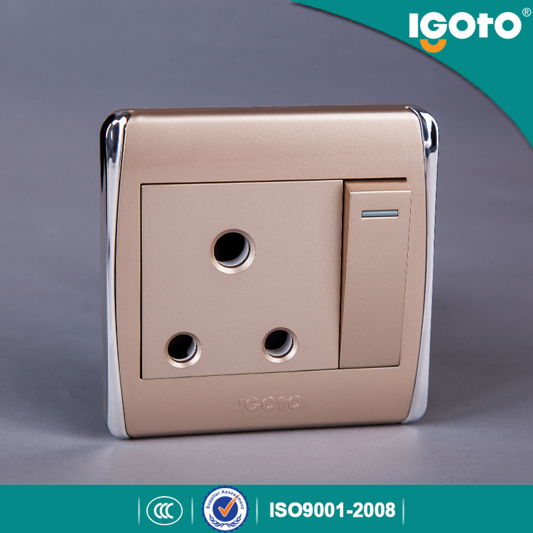 UK Standard 15AMP Electric Wall Switch with Socket Outlet