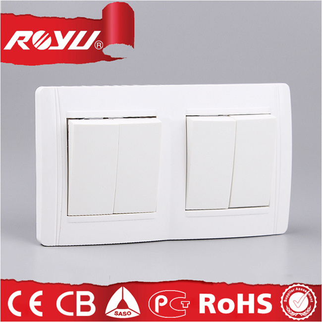 4 Gang 1 Way Wall Switch for Round Mounting Box
