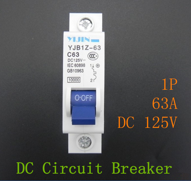 1p 63A DC125V Circuit Breaker MCB for PV Solar System