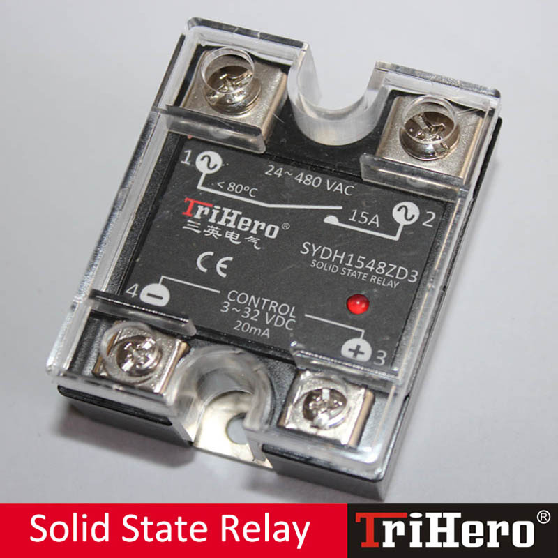 15A DC/AC Single Phase Solid State Relay SSR