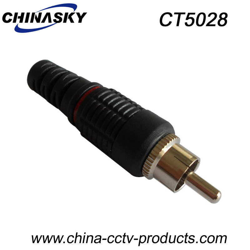 Solderless Male CCTV RCA Plug with Plastic Boot (CT5028)