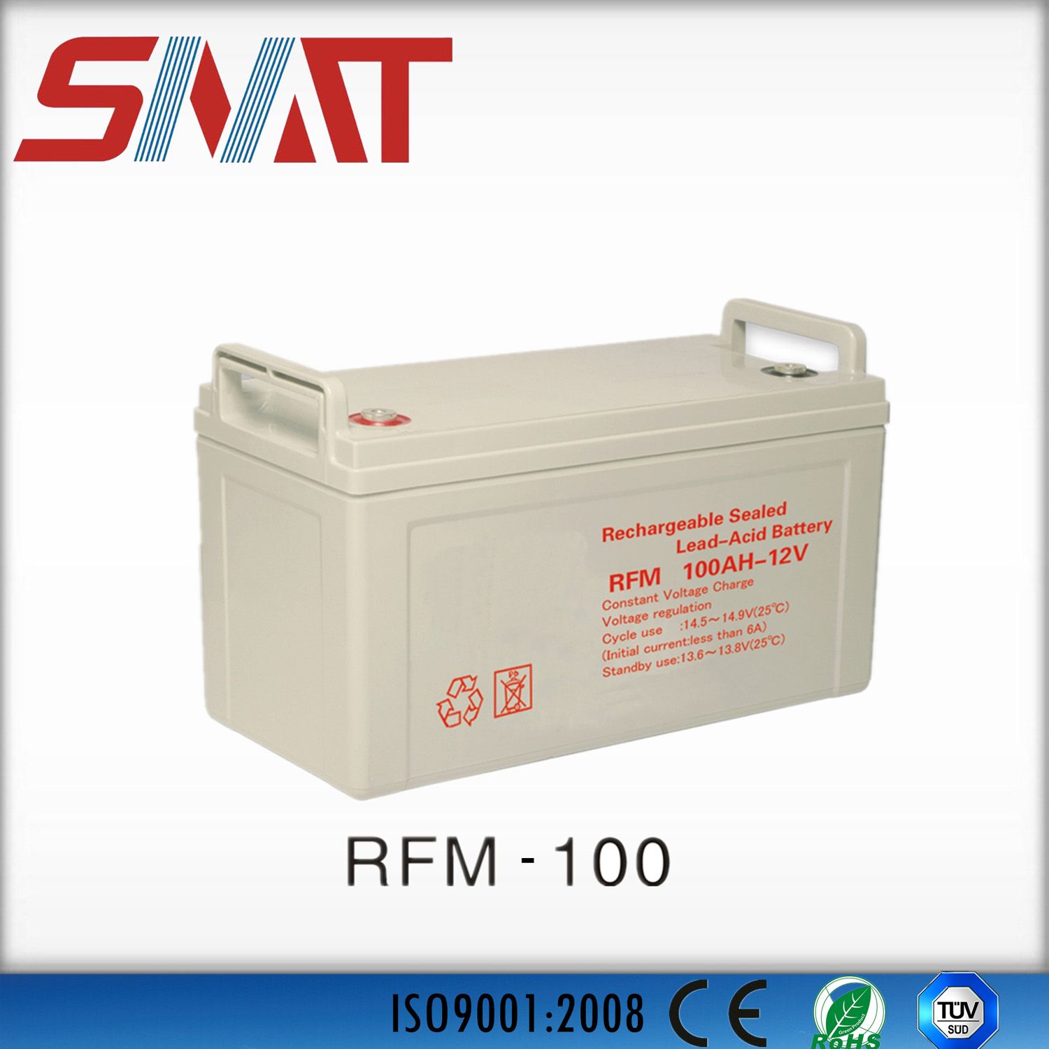 12V100ah Rechargeable Battery for Inverter, EPS