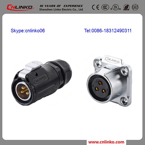 Handled Panel Mounting LED Outdoor Display 3pin Circular Quick Disconnect Power Connectors