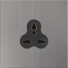 Metal Plate BS Standard 1 Gang 3 Pin Multi-Function Socket