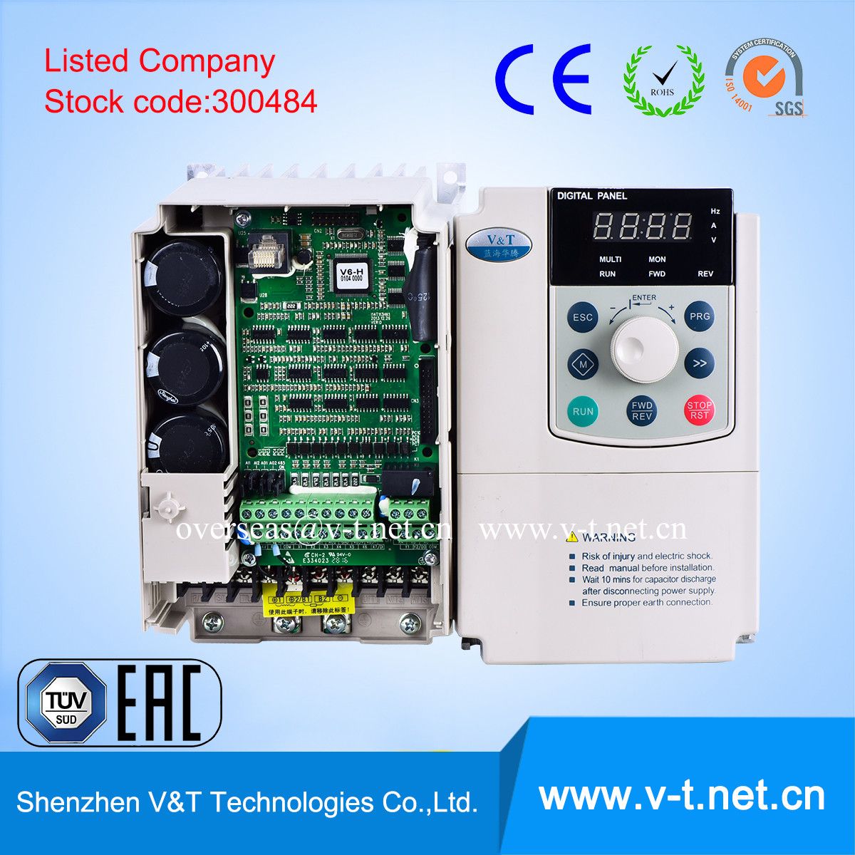 Three Phase 200V/400V 0.4 to 3.7kw Frequency Converter/Frequency Inverter/VFD/VSD