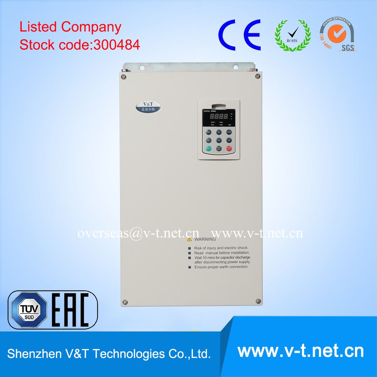 V&T V5-H Overload Variable Speed Drive Single Phase/Three Phase 55 to 75kw - HD