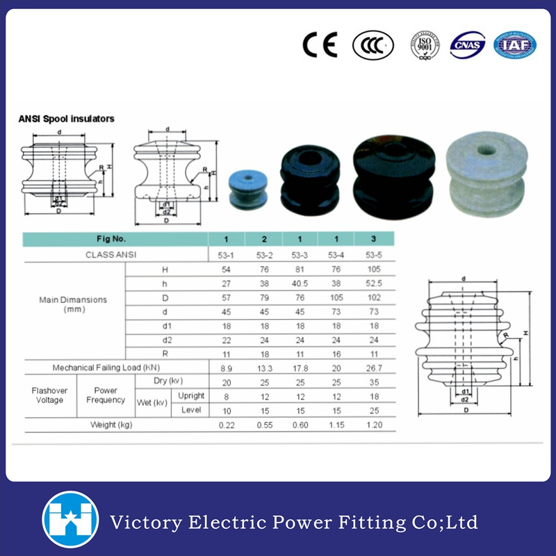 ANSI Standard Porcelain Spool Insulator 53-1