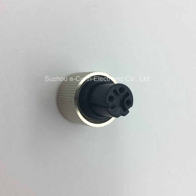 High Speed IP68 Water-Proof Circular M12 D Code 3pin Female Solder Type