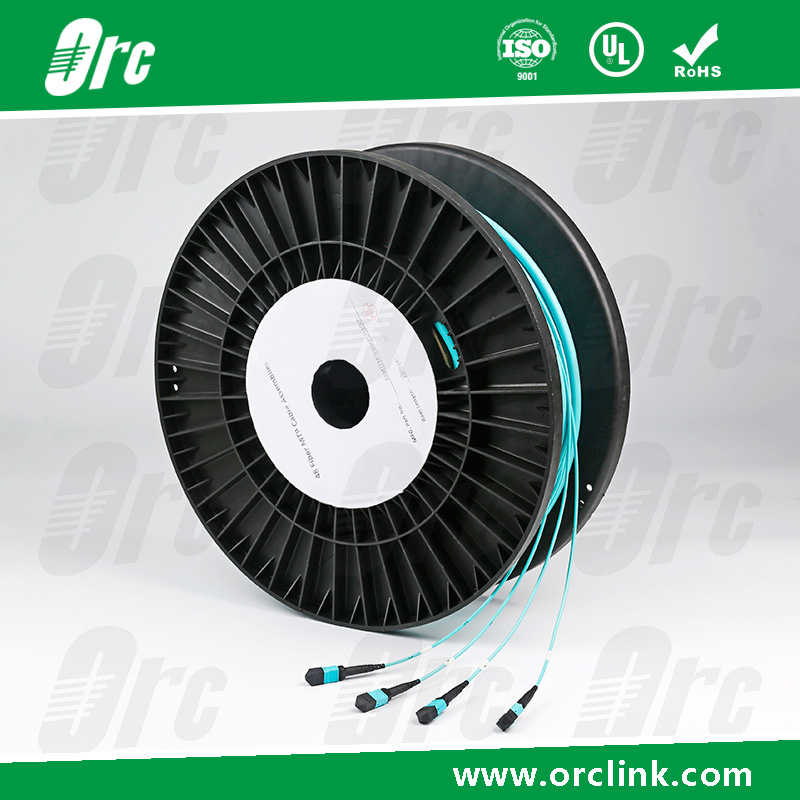 8f/12f/24f MPO/MTP Patchcord Optical Fiber Connector Om3 PVC 100 Meters Pulling Eye