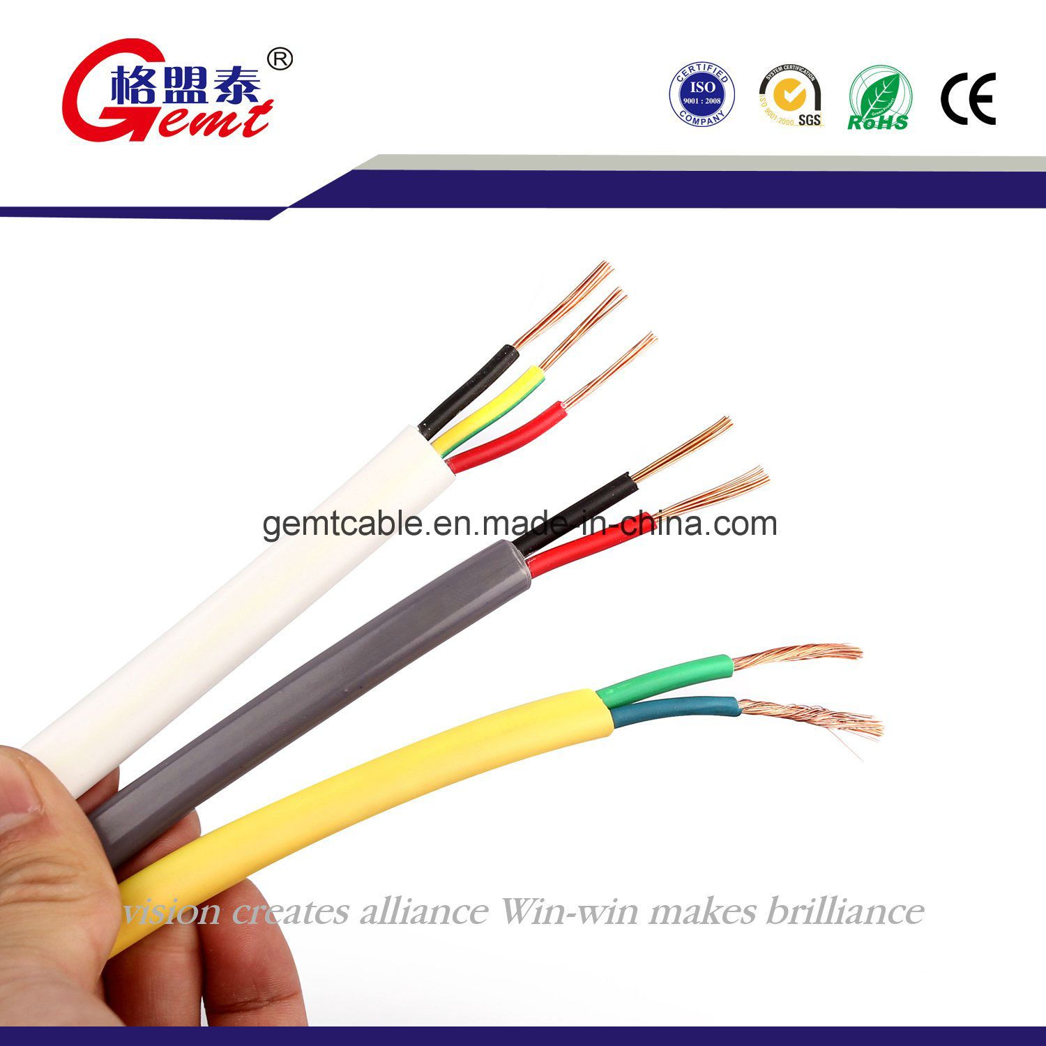 Real Factory PVC Insulated Copper Flat Cable CCA Flat Cable Flat Electrical Cable Wire