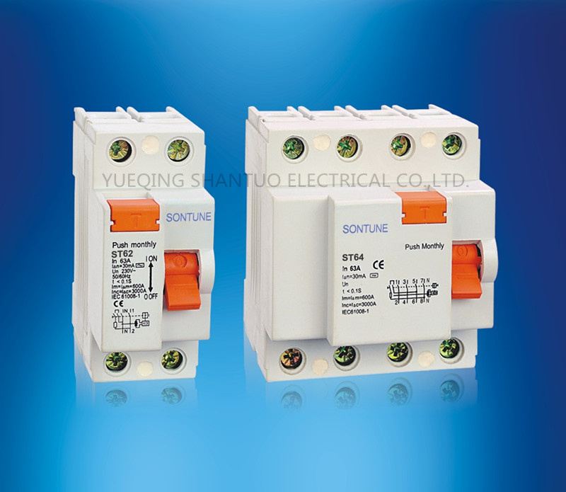 Sontune St60 Series RCCB 2p 4p Residual Current Circuit Breaker