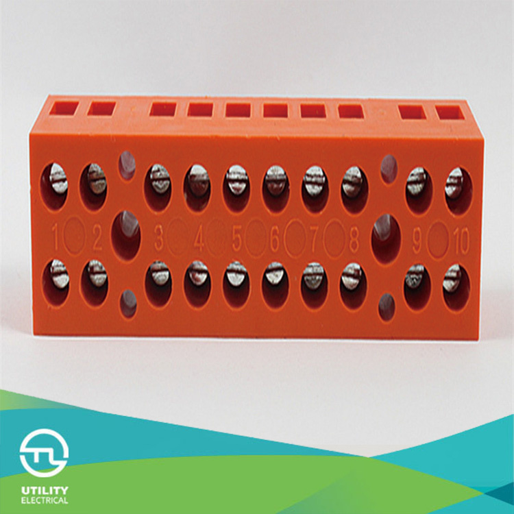 Utl Ten Bit Wiring Terminal Block 0.5-6mm Plastic Connectors