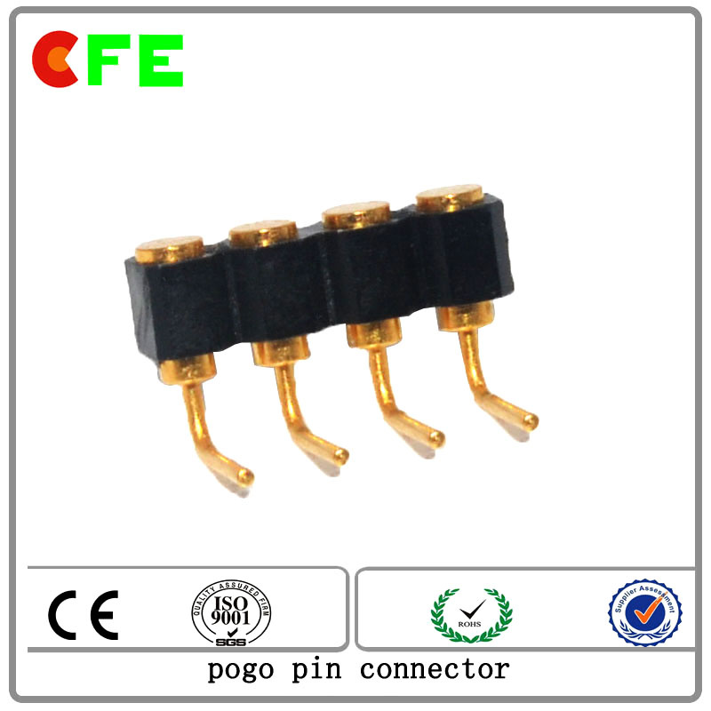 Customized 4pin Right Angle Spring Loaded Connector