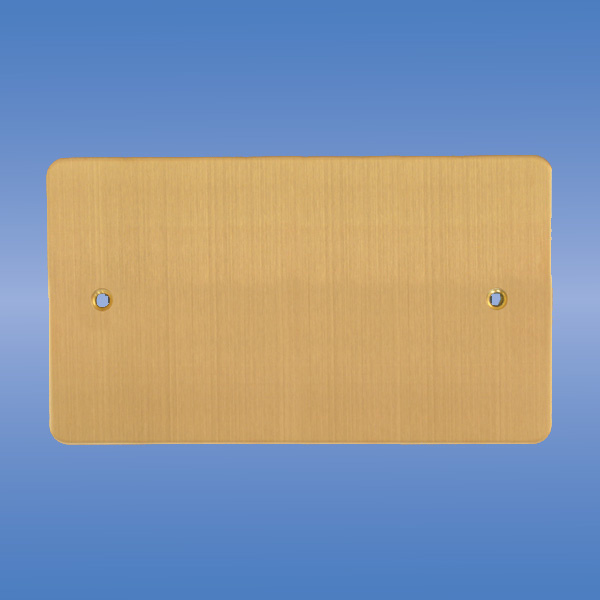 Double Blank Plate, Flat Brushed Brass