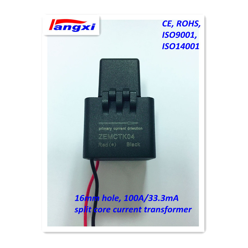 16mm Hole 3000: 1 100A/33.3mA 0.5class Split Core Current Sensor/ Current Transducer for Power Measurement