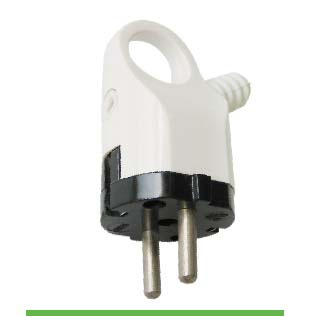 European Style 2 Pin Jack Power Plug with Earth