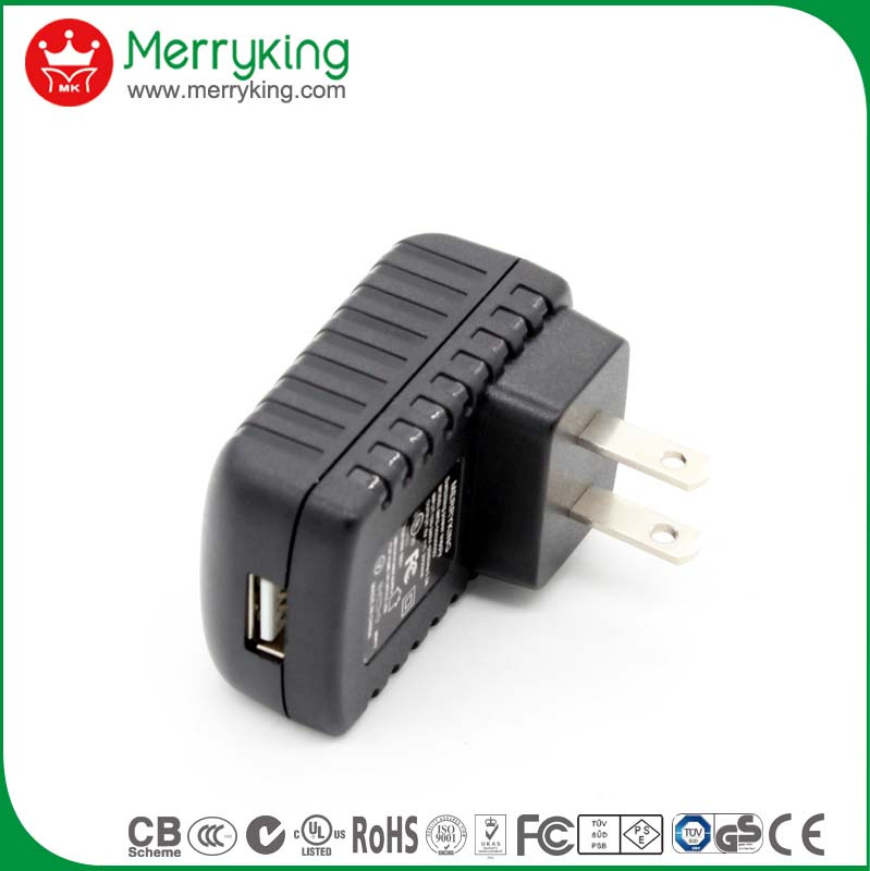 White Black Colors Wall Mount 5V2a Us Plug Portable USB Charger