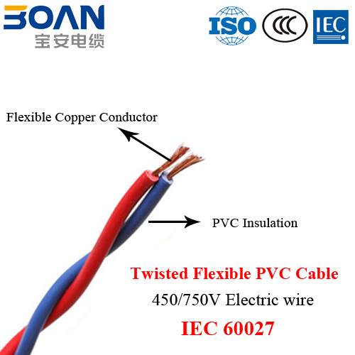 Twisted Flexible Cable, Electric Wire, 450/750V, IEC 60227