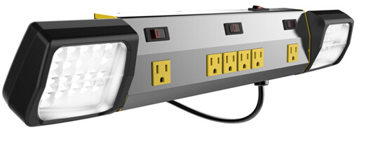USA Style Metal Power Strip with LED Lighting