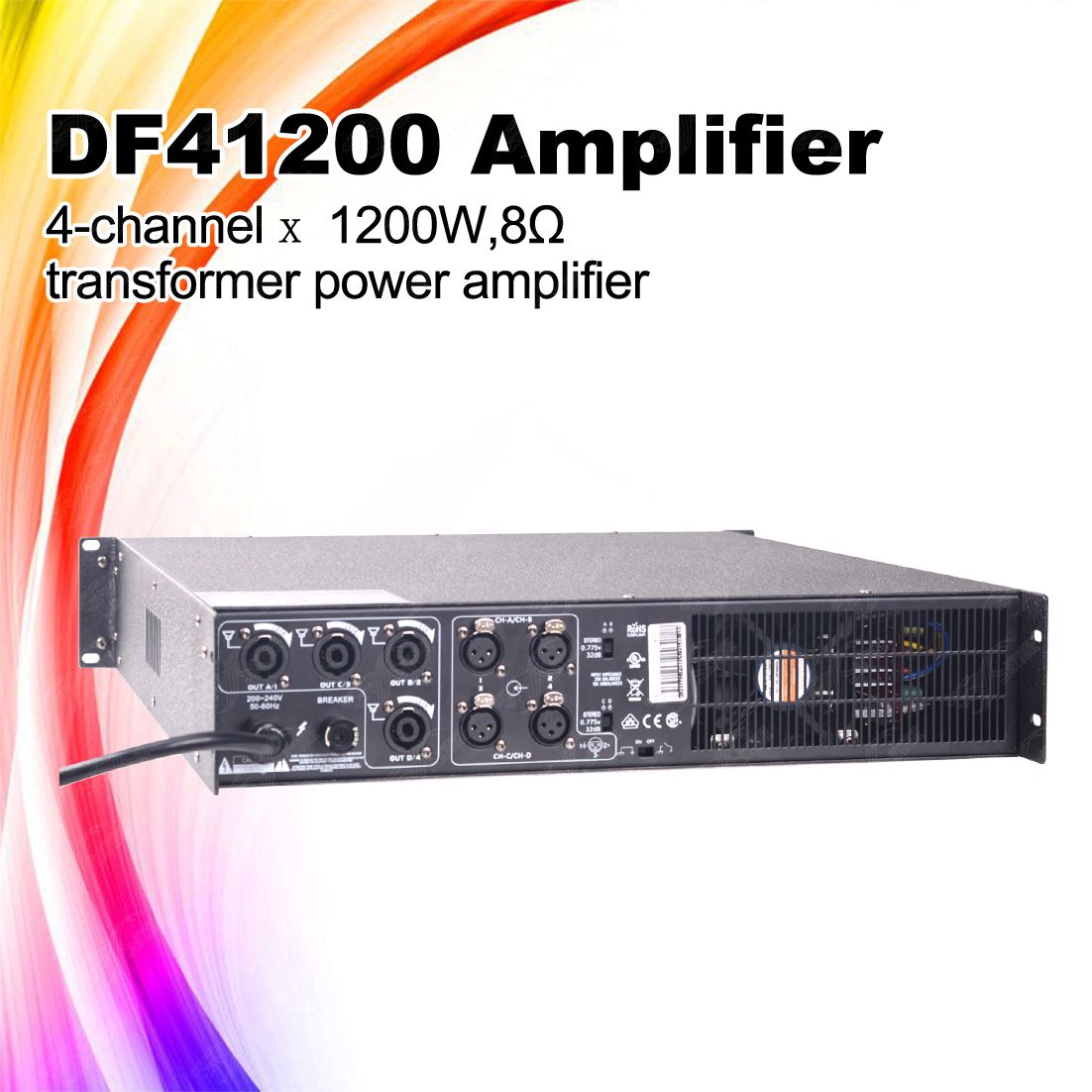 Line Array Audio System Df41200 Power Mixer Amplifier