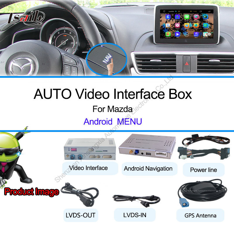Car Android Navigation Interface for Mazda Support Touch Navigation, WiFi, HD 1080P, Google Map, Play Store, Voice Navigation