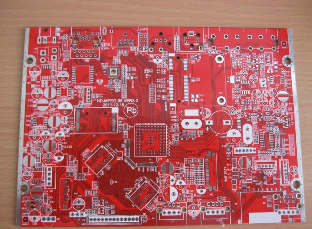 Red 4 Layer Multilayer PCB Board for Electronics