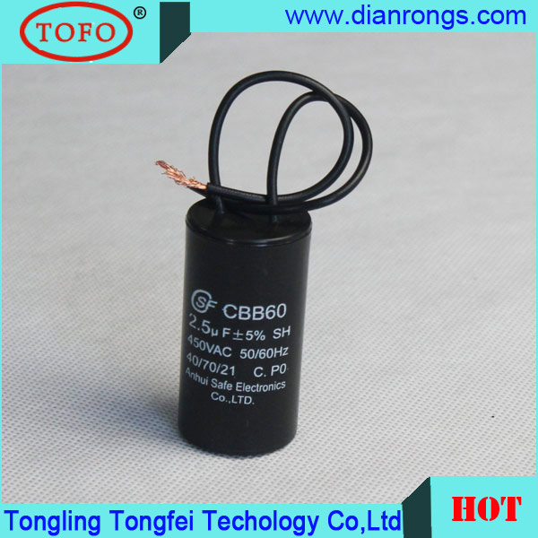 Cbb60 AC Motor Run Capacitor 450V 250V