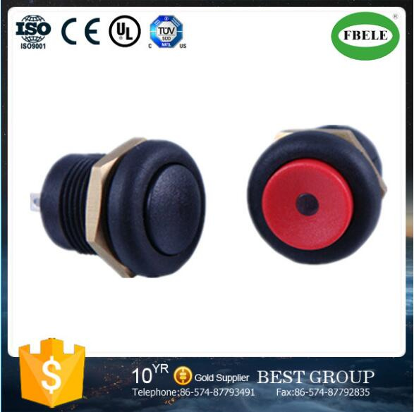 High Head Metal Black Latching Double LED Double Pole Push-Button Switch