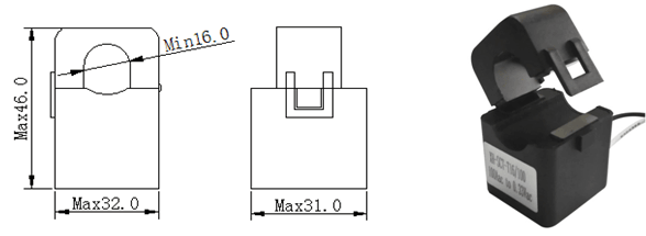 19mm*19mm AC Current Measurment 200A/0.333V Split Core Current Sensor with Ce & RoHS
