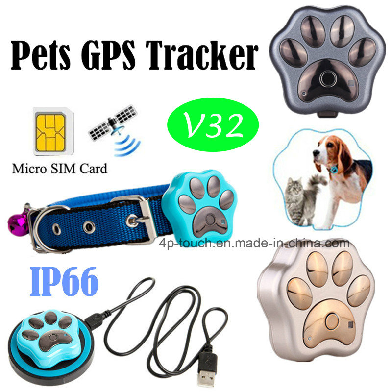 IP66 Waterproof Pets GPS Tracker with Wireless Charging (V32)
