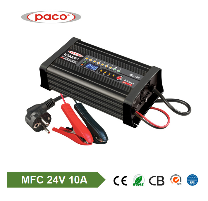 Ce Portable 8 Stages Car Battery Charger 24V 10A Charger