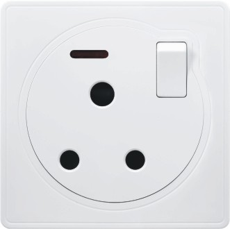 British Standard 15A Round-Pinned Switched Socket with Neon (A3)