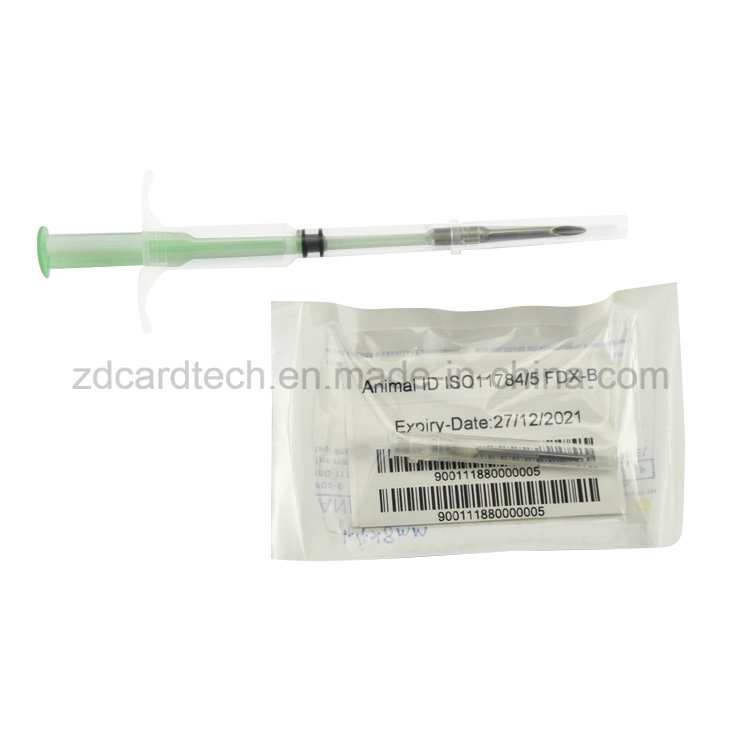 15 Icar Certificated Digits 134.2kHz RFID Animal Microchip with Syringe and Needle