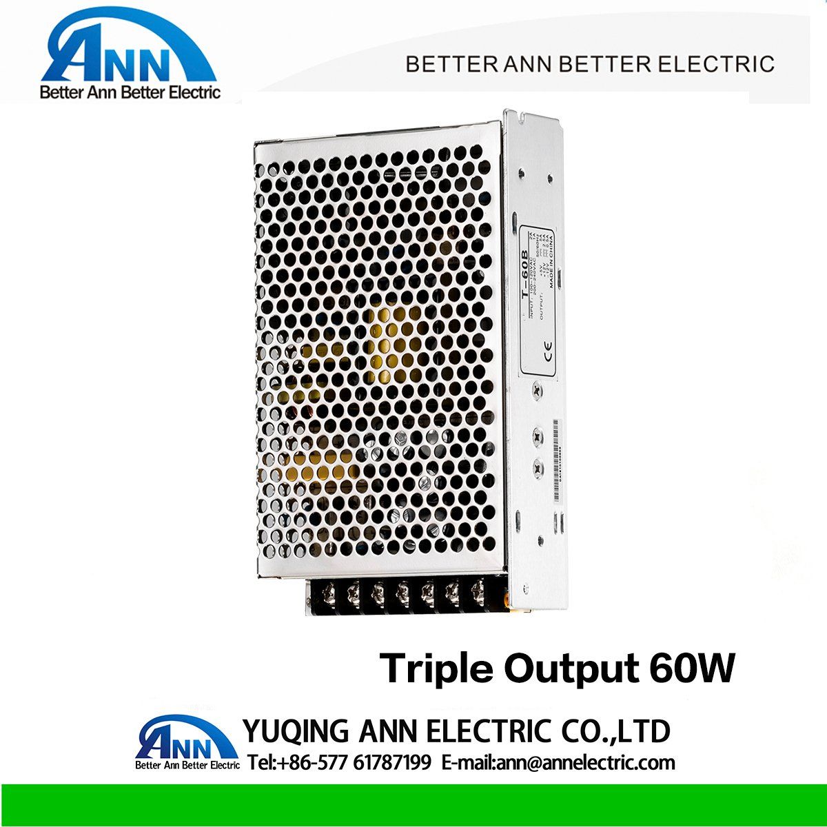 Full Range AC/DC T-60d Triple Output Power Supply, 5V 12V 24V 48V