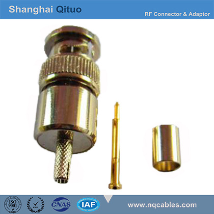 RF Connector BNC Straight Male Plug Crimp 75ohm for -2 Cable (BNC-J-75-C)