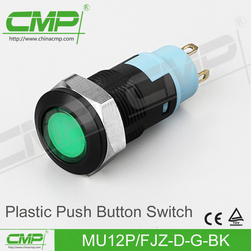 Mu Series 12mm Push Button Switch (MU12P-FJZ-D-G-BK)