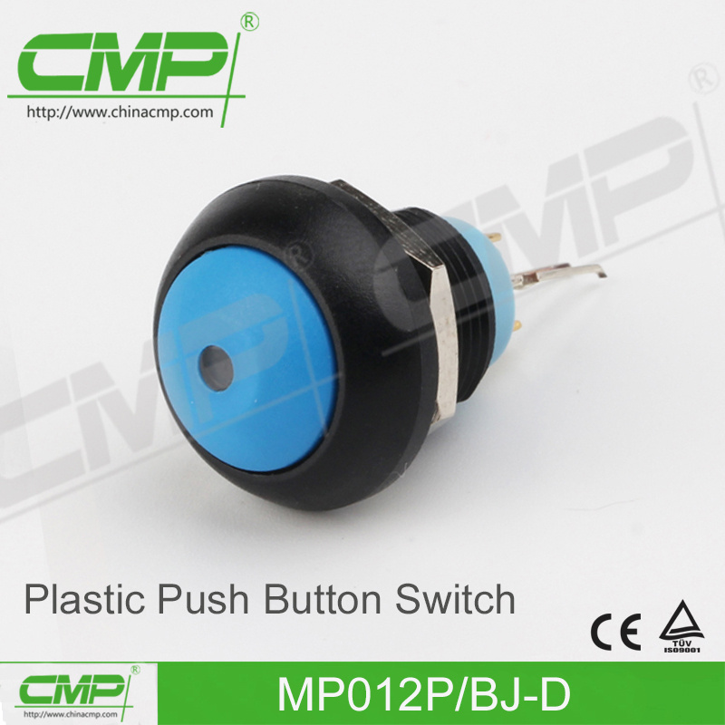 Small DOT Illuminated Push Button Switch (12mm, Plastic)