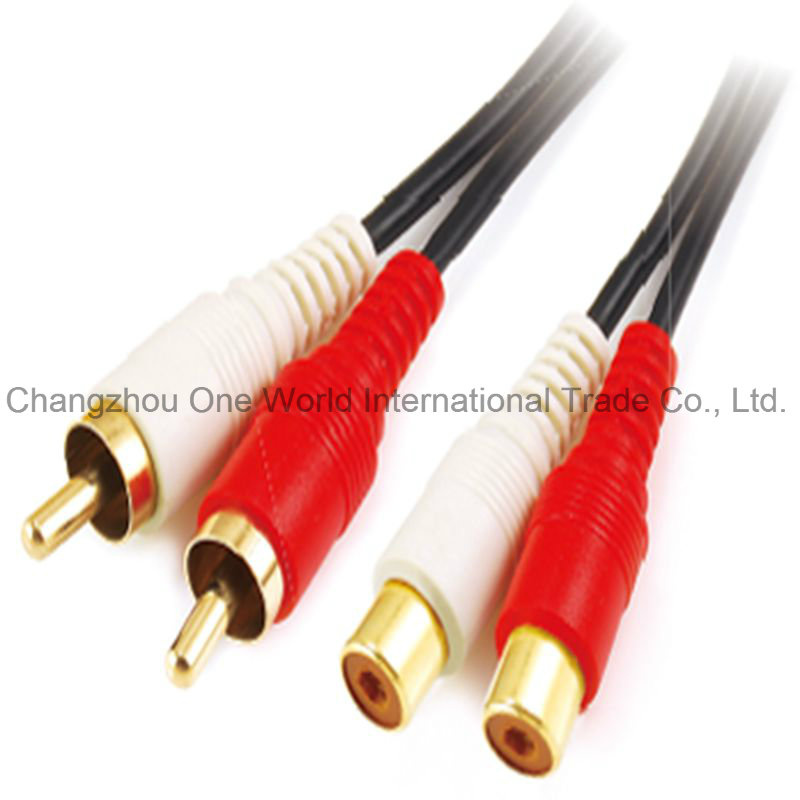 2 RCA Plug - 2 RCA Jack Cable