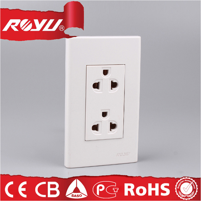 High Quality Electrical Power Double Wall Socket with Grounding