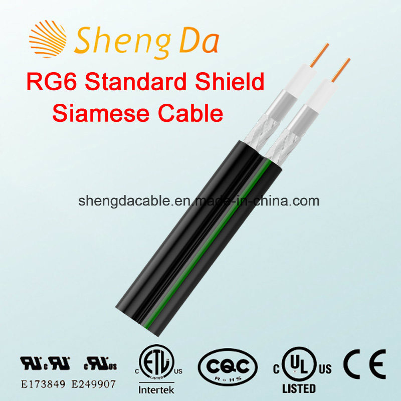 Siamese RG6 Standard Shield Coaxial Antenna Cable