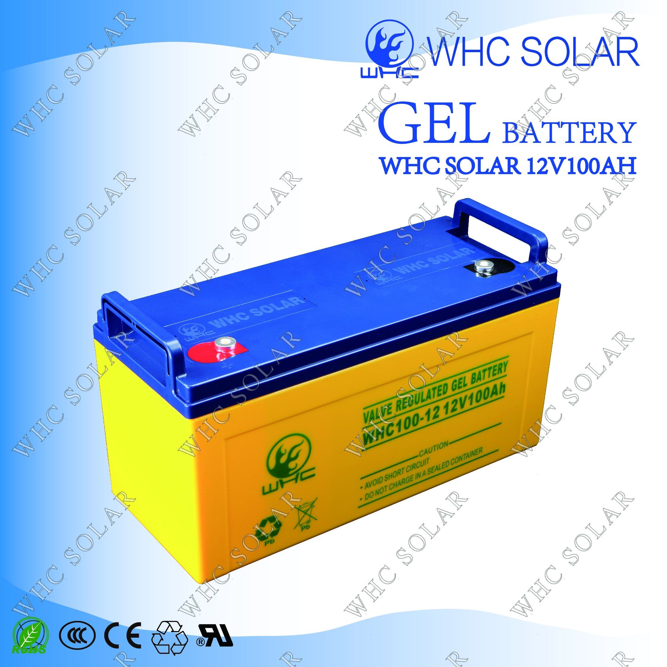 Whc 12V100ah Deep Cycle Gel Solar UPS Battery