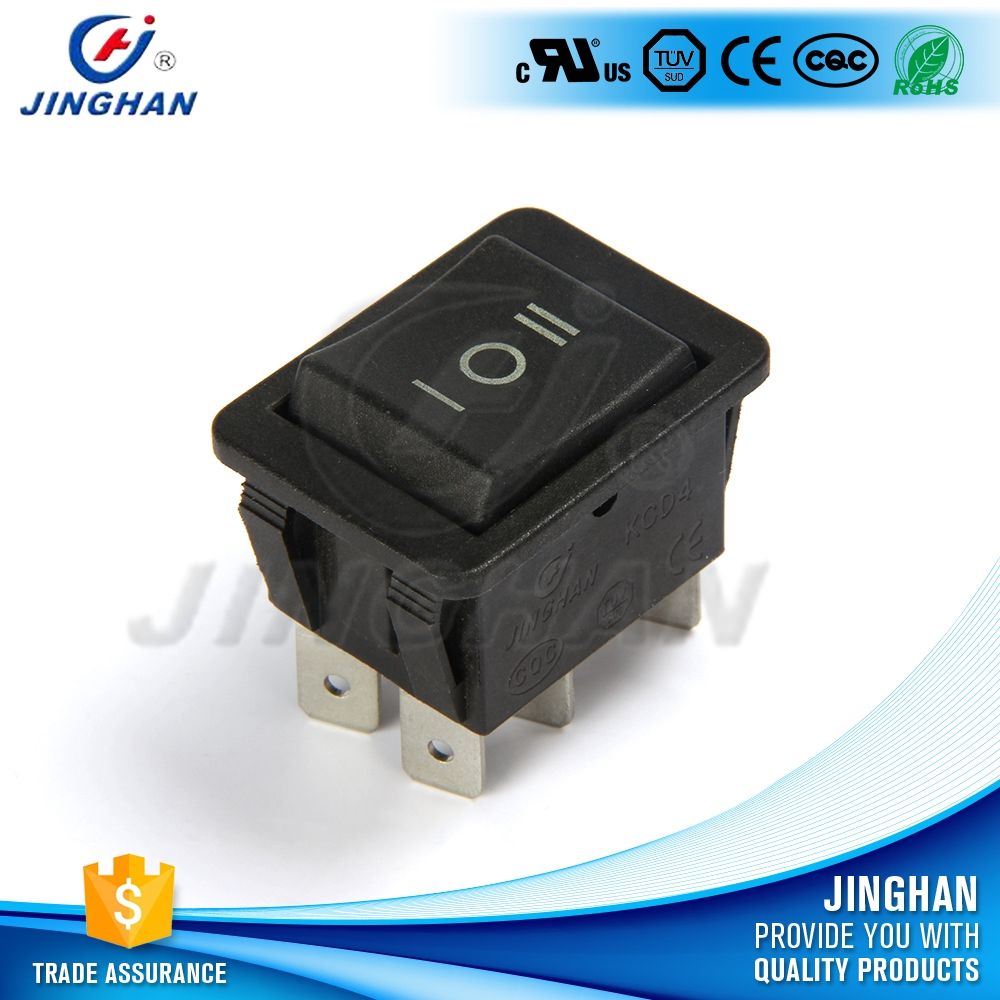 High Quality Kcd4-203/D Durable 250V Black Rocker Switch