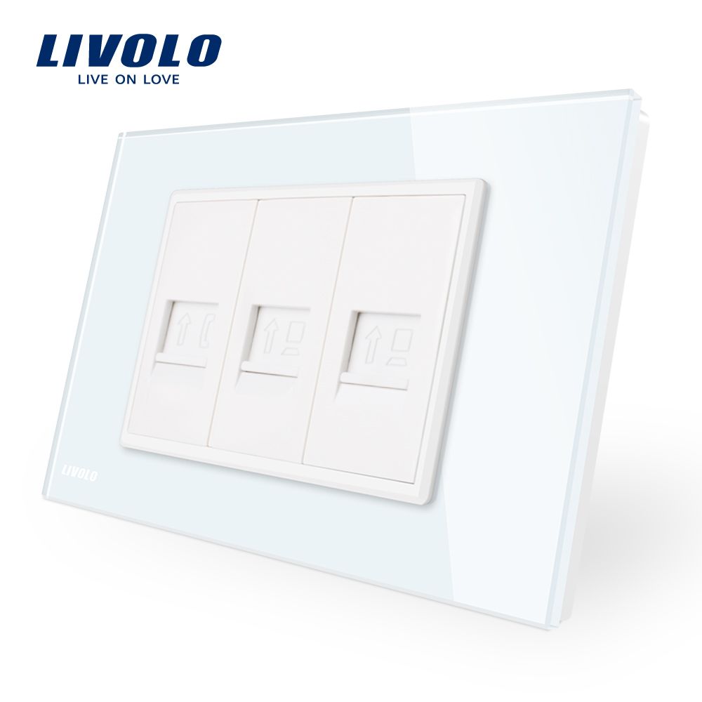 Livolo 1 Gang Telephone&2 Gang Computer Wall Socket Vl-C91t2c-11