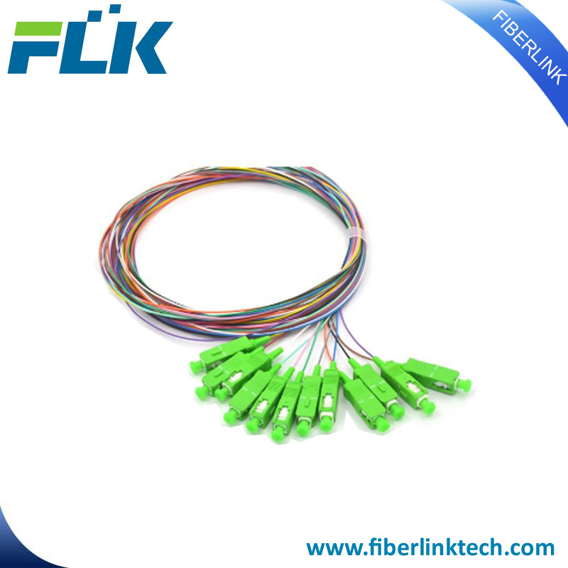 12 Colors Multi-Cores Singlemode/Multimode Sc/LC/FC/St/MTRJ/E2000 Upc/APC/0.9/2.0/3.0mm Fiber Optic Fan-out Pigtails