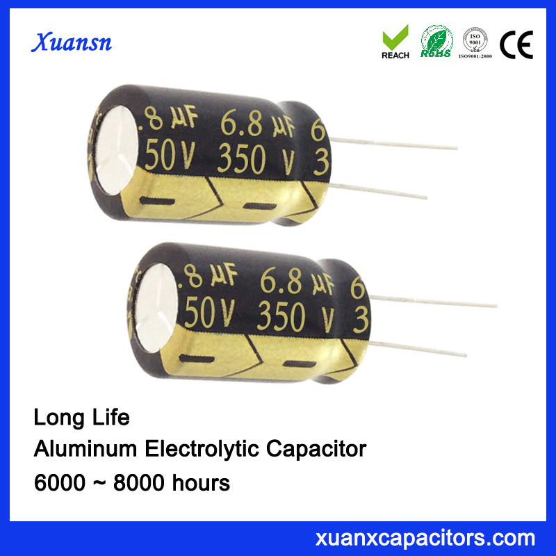 350V 6.8UF Radial 8000hours Capacitor for LED Power Supply