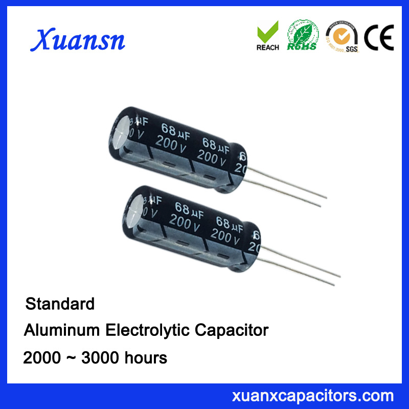 Standadrd 68UF200V Aluminum Electrolytic Capacitor