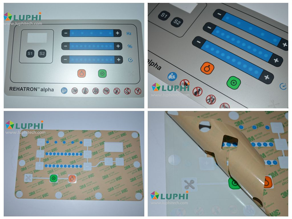Electronic Device Membrane Graphic Overlay Metallic Effect Silk Screen Printing