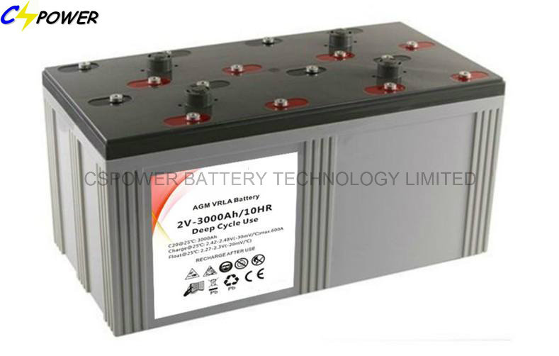Solar Deep Cycle Gel Battery 2V3000ah for Power System